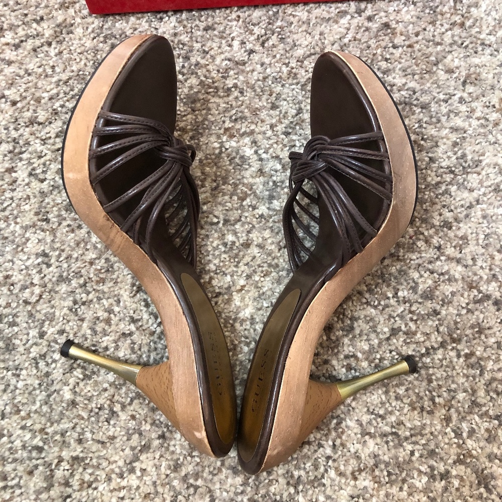 Vintage 90s Guess by Marciano "Pretzel" Mules - Dark Brown Leather Upper EUC